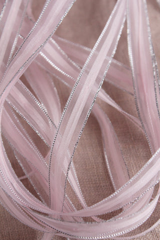 Chiffon Ribbon - Patisserie Sugary Pink & Gold Silver