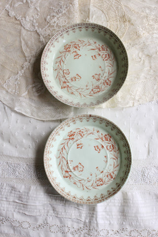 Old Rare Floral Tile - Art Nouveau Foliage Swirls