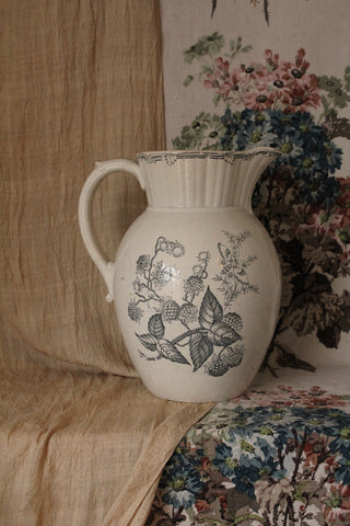 Beautiful Old Water Pitcher - Berries & Moth