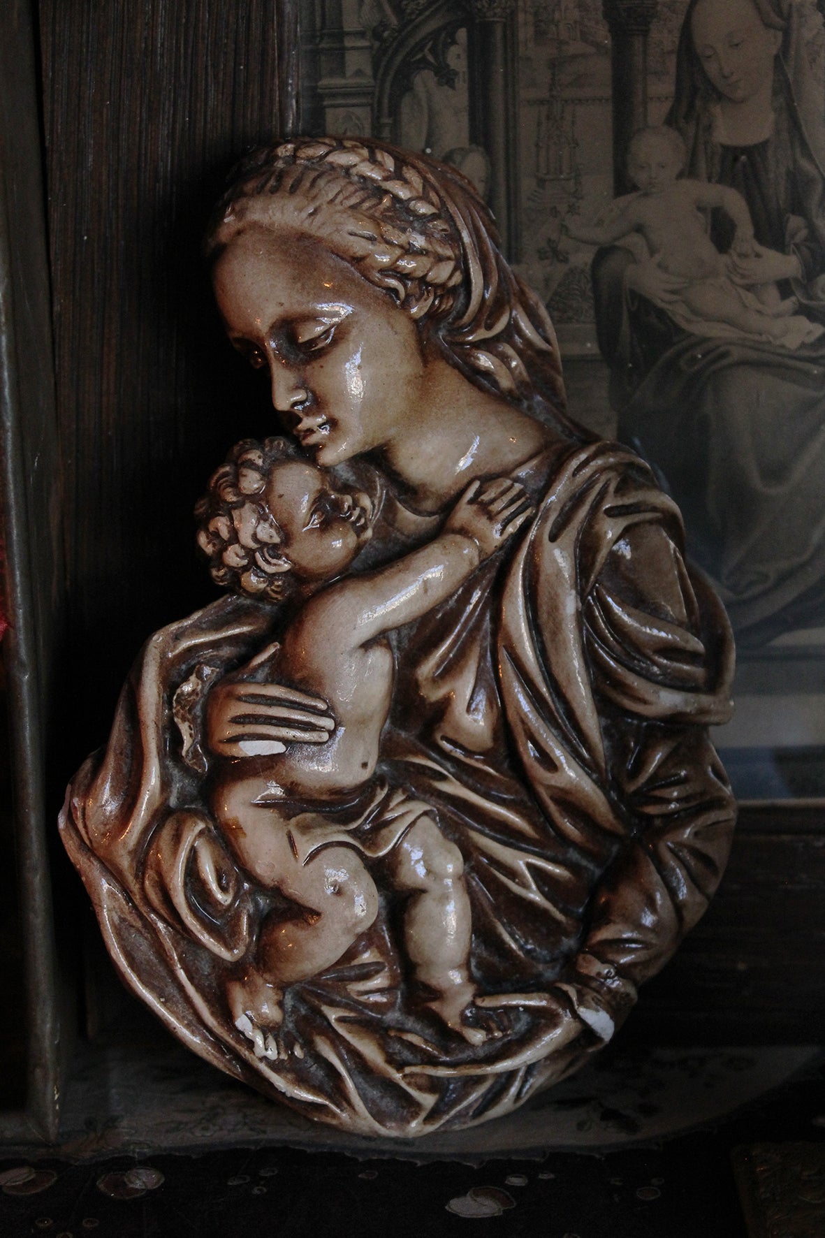 Vintage Plaster Madonna & Child