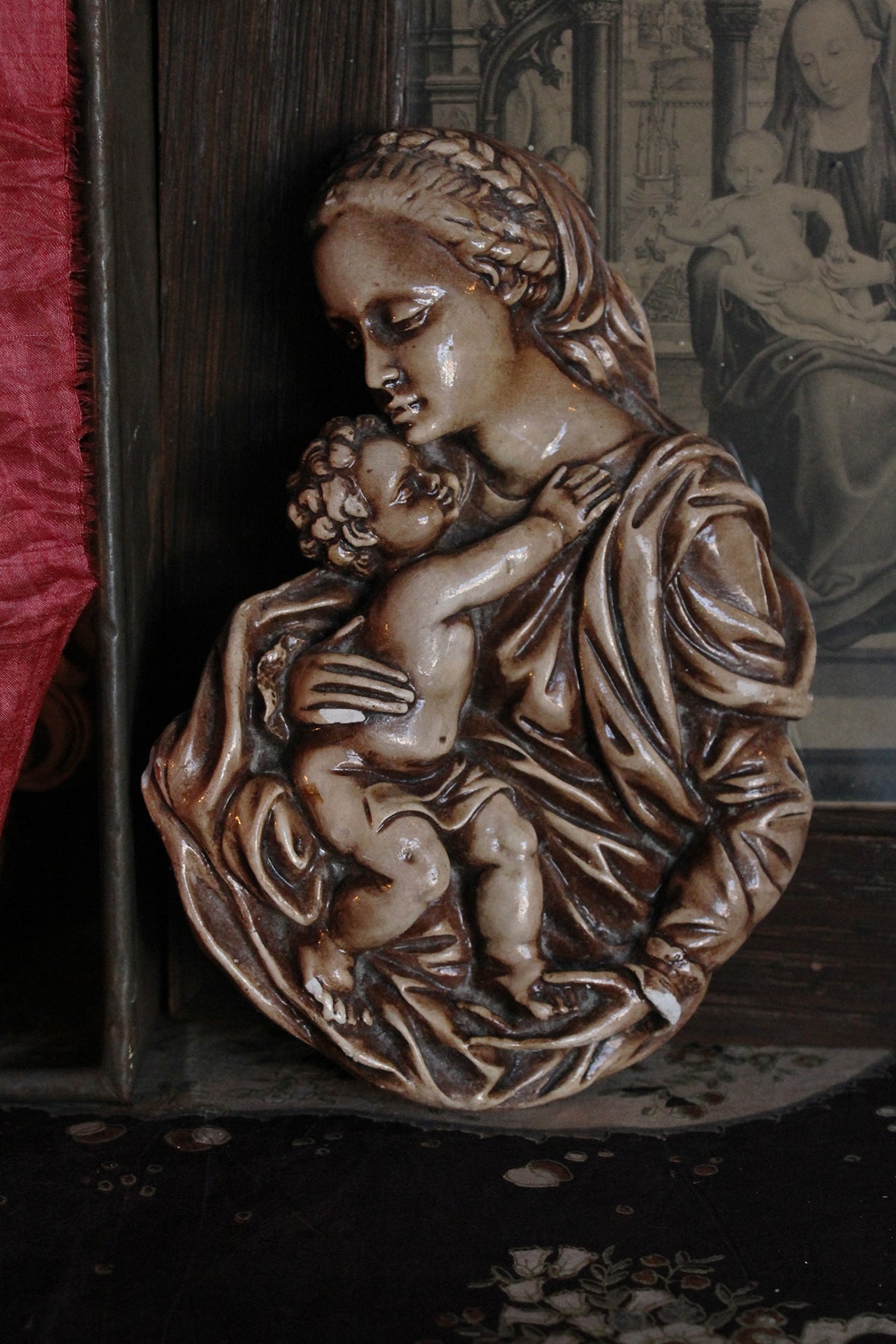 Vintage Plaster Madonna & Child