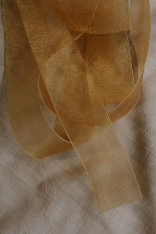 Wide Chiffon Ribbon - Warm Gold