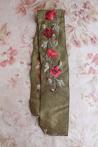 Exquisite Hand Embroidered Wide Silk Ribbon