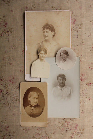 Collection of Old Photographs - Faded Portraits & Cut Outs