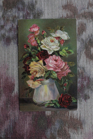 Old Postcard - Garden Roses