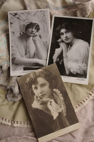 Set of Collectable Old Fashion Postcards - Zena, Gertie & Mrs Castle
