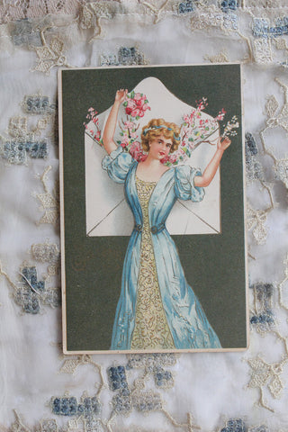 Two Old Thirties Floral Postcards