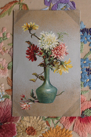 Old Collectable Postcard  - Chrysanthemums