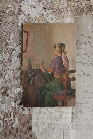 Old Collectable Postcard - The Dressing Table