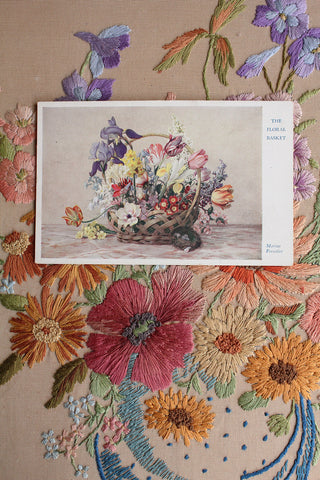 Old Collectable Postcard  - The Floral Basket