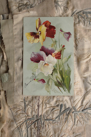 Old Collectable Postcard  - Parisian Violas