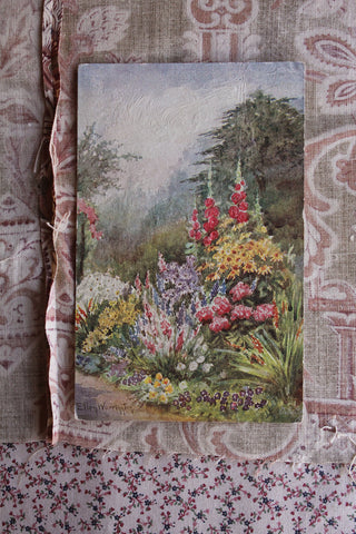 Old Collectable Postcard - Garden Border