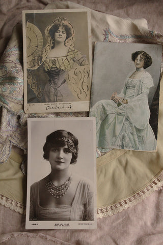 Set of Collectable Old Fashion Postcards - Lily, Gertie & Marie