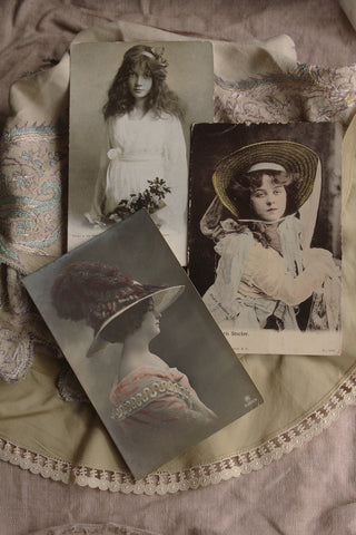 Set of Collectable Old Fashion Postcards - Ella, Maiden & Doris