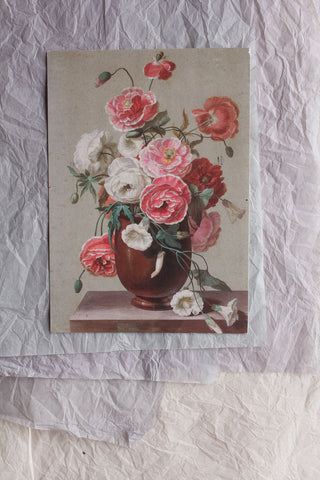Old Postcard - Urn of Poppies