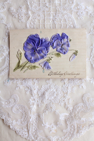 Old Postcard - Blue Violas