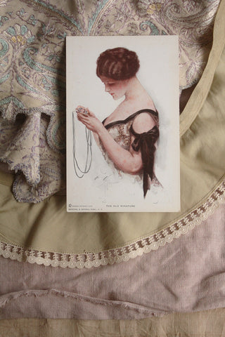 Collectable Fashion Illustration Postcard - The Old Miniature