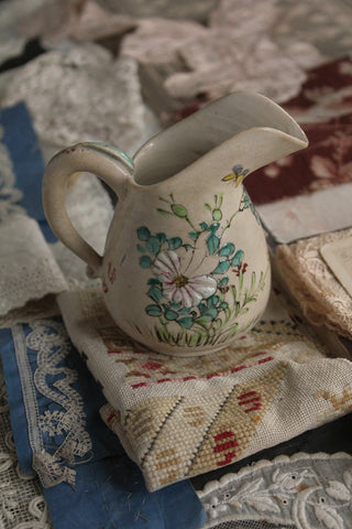 Artisan Small Jug/Vase - Flowers, Iris & a Butterfly