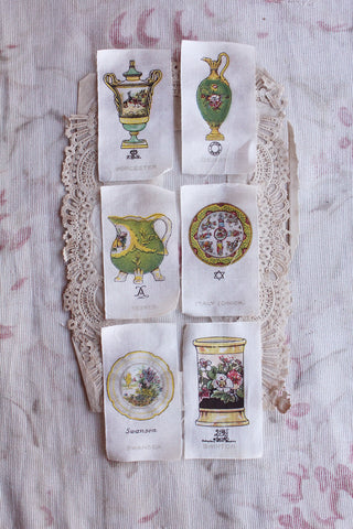 A Collection of Old Printed Cigarette Silks - Pottery - set 1