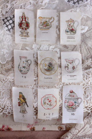 A Collection of Old Printed Cigarette Silks - Pottery - set 1