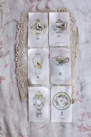 A Collection of Old Printed Cigarette Silks - Pottery - set 4