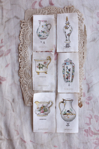 A Collection of Old Printed Cigarette Silks - Pottery - set 6