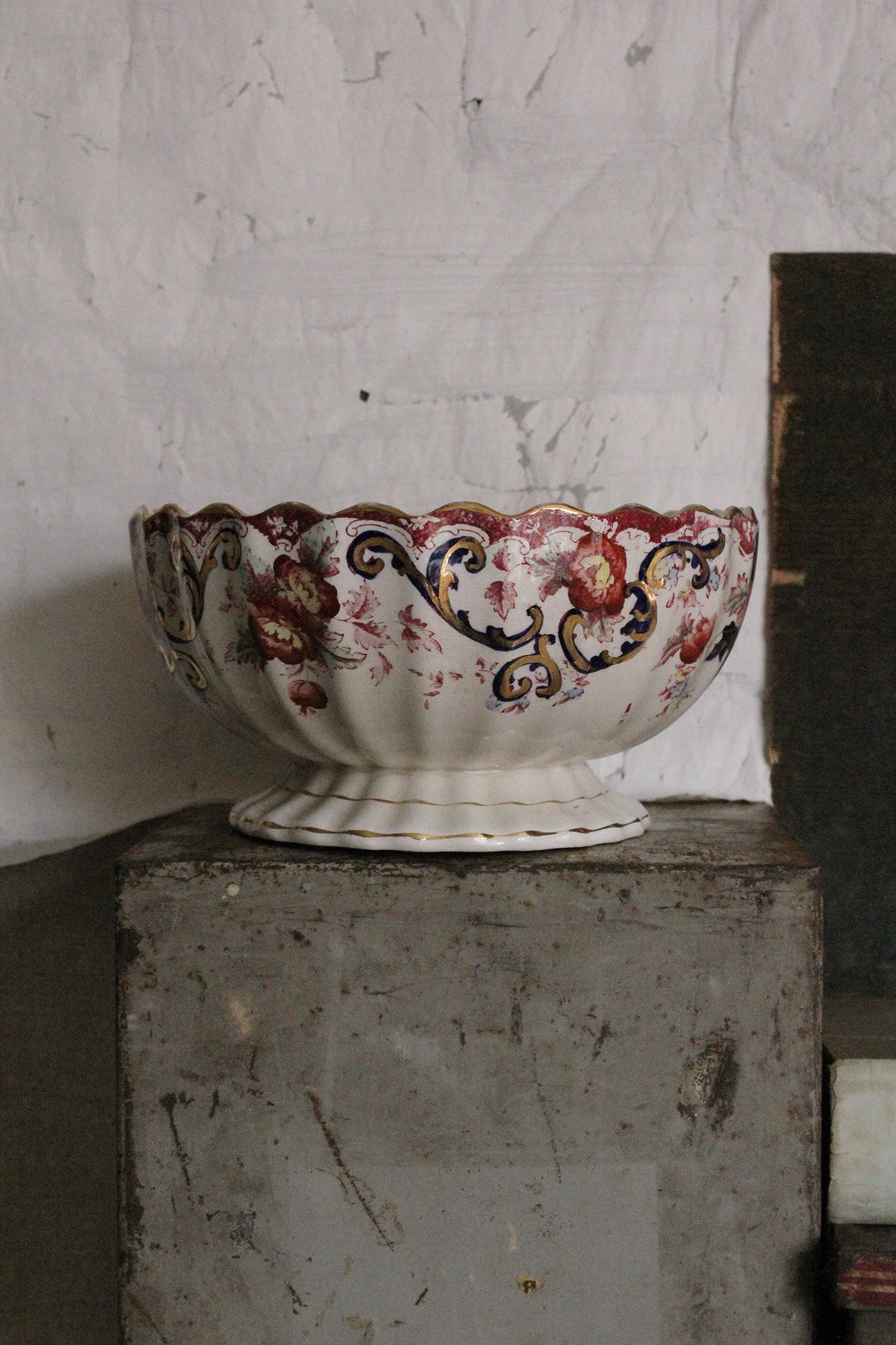Beautiful Old Large Mid Victorian Floral Plant/Punch Bowl