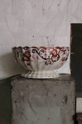 Beautiful Old Large Mid Victorian Floral Plant/Punch Bowl
