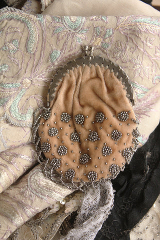 Beautiful Twenties Hand Beaded Velvet Dress Purse