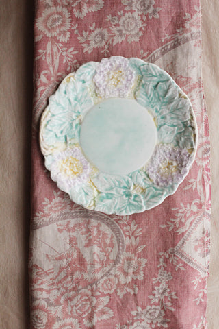 Hand Painted Old Floral Cake Plate