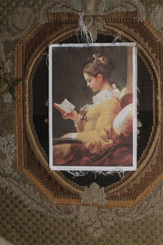 Vintage Print on Silk - Reading