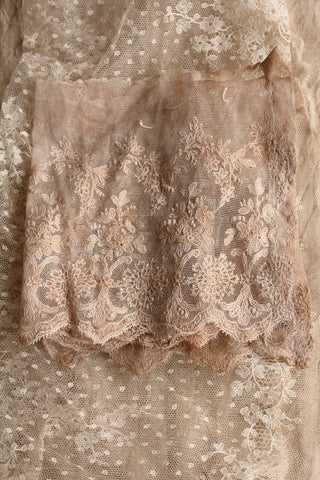 Reclaimed and Seamed Antique Lace Panel