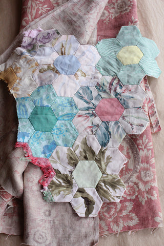 Hand Stitched Pastel Patchwork Reclaimed Panel