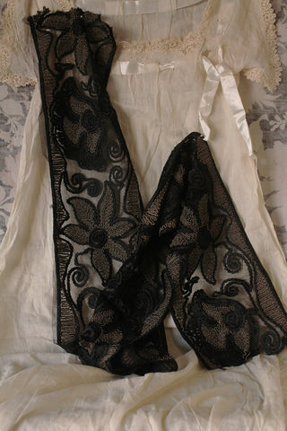 A Detailed Wide Art Deco Reclaimed Panel - Ribbon Embroidery & Couch Stitch