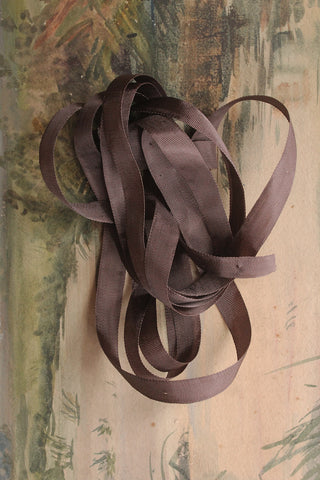 Found French Silk Taffeta Ribbon - Bark