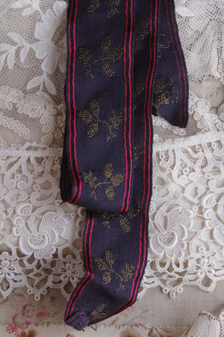 Silk and Gold Thread Ribbon