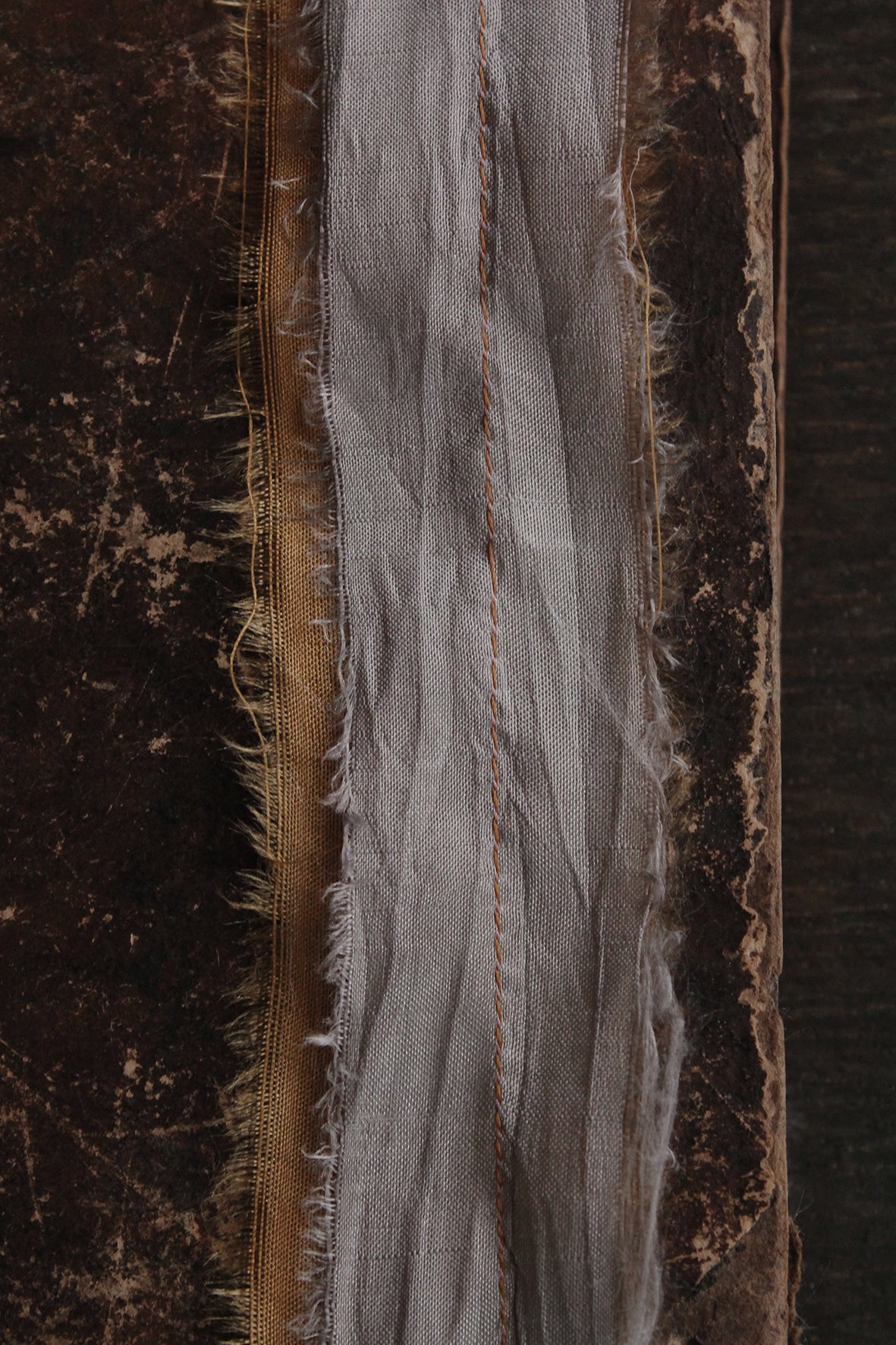 THE RIBBON PATH - Delicate Layered Silk Ribbon - Brass & Silver