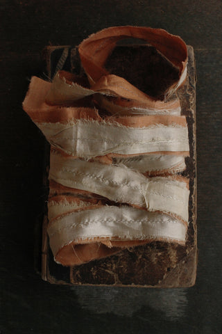 THE RIBBON PATH - Delicate Layered Silk Ribbon - Gold Shimmer