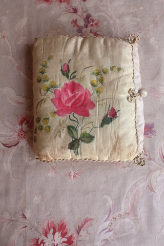 Old Worn Silk Seamstresses Pin Case