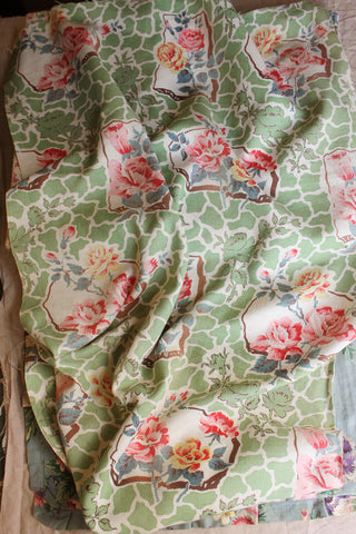 Vintage Reclaimed French Cotton Cretonne Panel