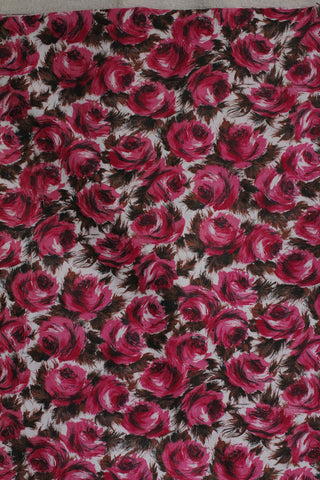 Vintage Dress Fabric - Roses & Fern
