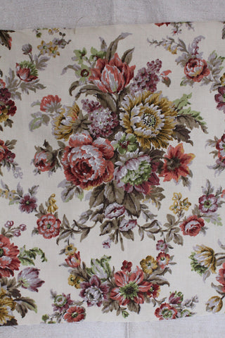 Beautiful Vintage David Whitehead Linen Panel - Rustic Floral 