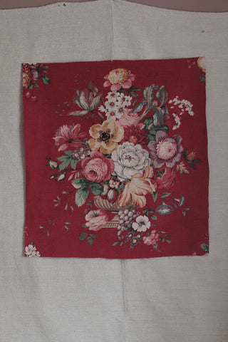Vintage Dress Fabric - Roses & Fern