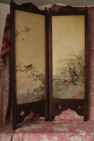 Old Hand Painted Panels - Blossom & Birds