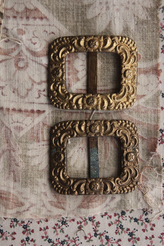 Pair of Old Brass Shoe Buckles.