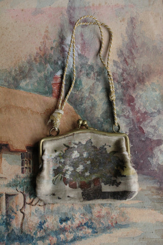 Old Floral Silk Coin Purse