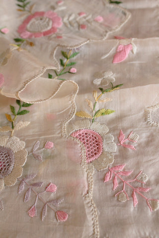 Exquisite Embroidered Floral Silk Handkerchief/Mat