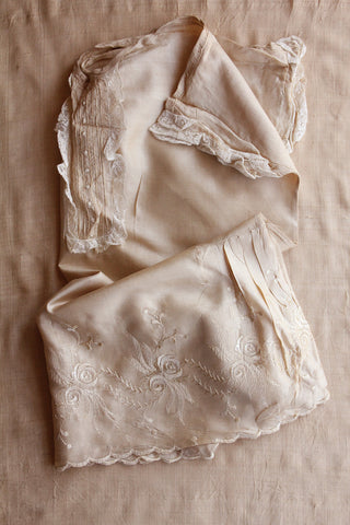 Childs Lace & Embroidered Silk Hand Made Garment