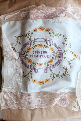 Hand Embroidered Souvenir From France