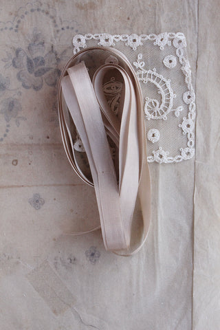 Found French Silk Taffeta Ribbon - Birch Cream